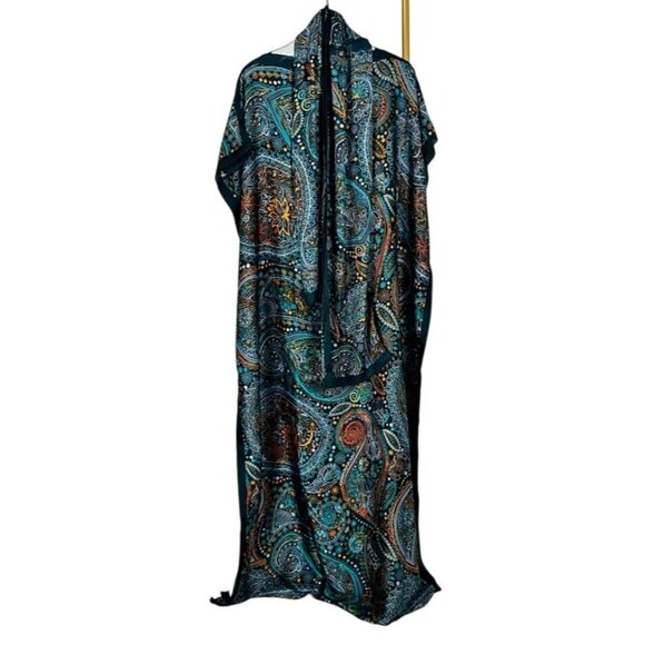 4X 5X 6X Kaftan Polyester Plus Size Paisley Abaya Dashiki Turkish Muslim maxi - Picture 2 of 4